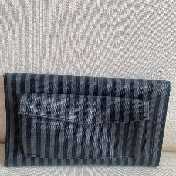EUC Fendi Wallet Grey and Black Authentic with Stripes - Picture 6 of 7